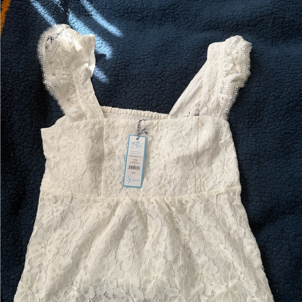 Draper James White Lace Blouse